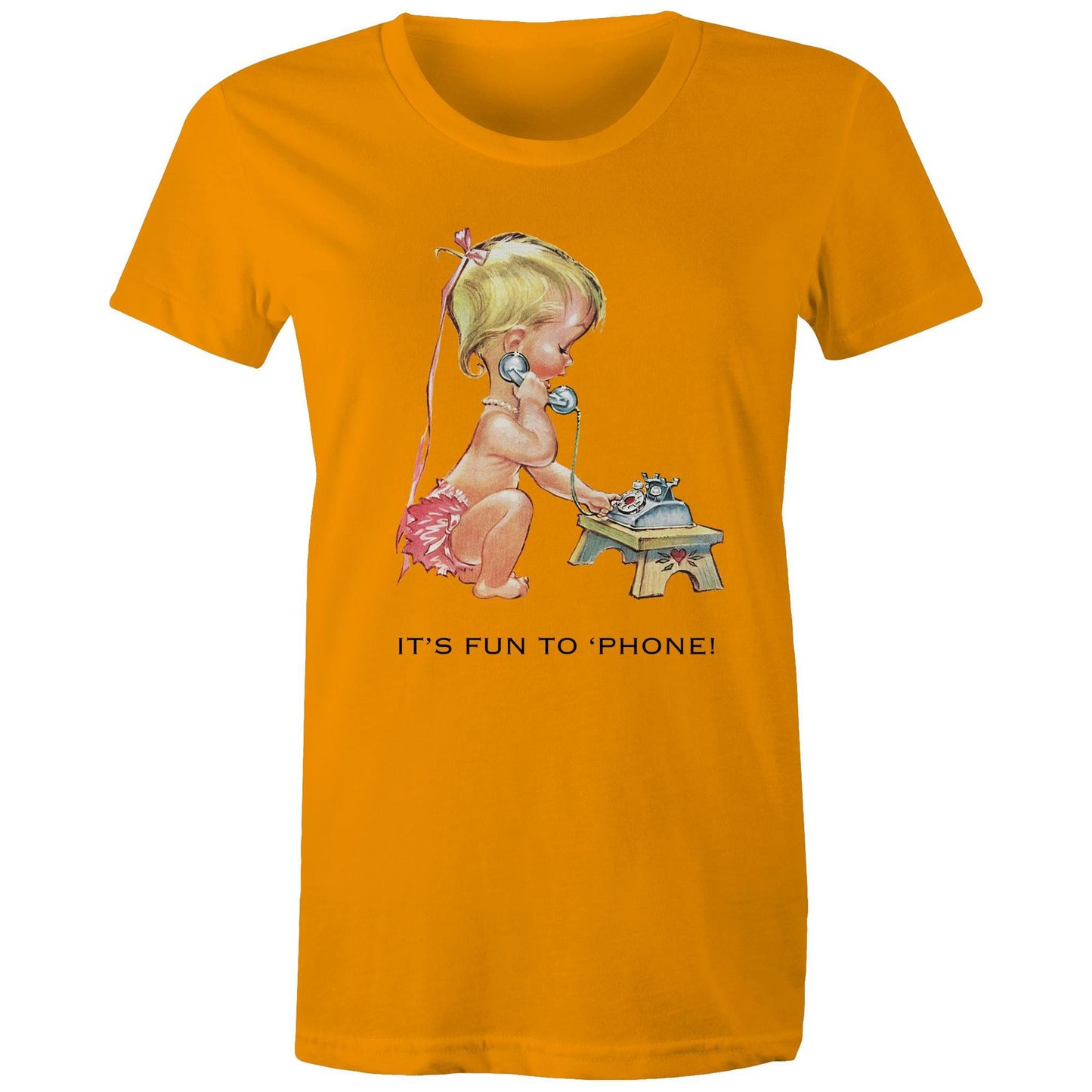 Women's t-shirt - Baby using Telephone (Free shipping)