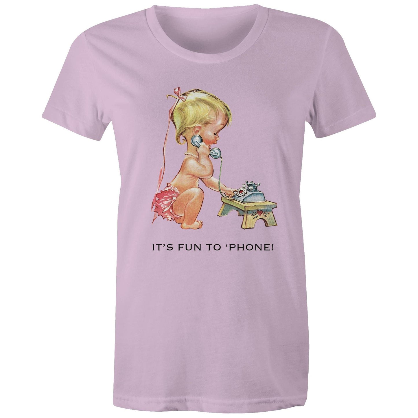 Women's t-shirt - Baby using Telephone (Free shipping)