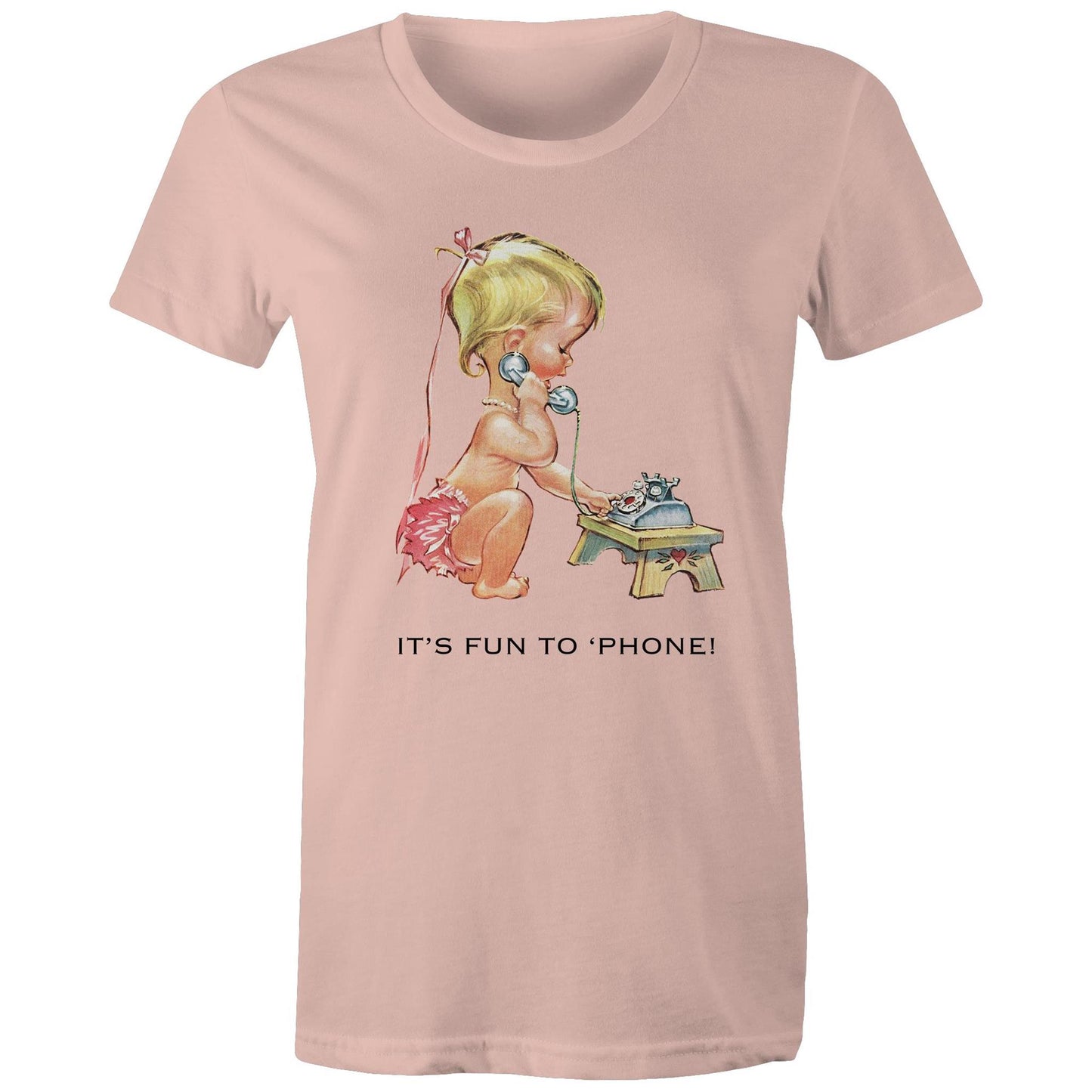 Women's t-shirt - Baby using Telephone (Free shipping)
