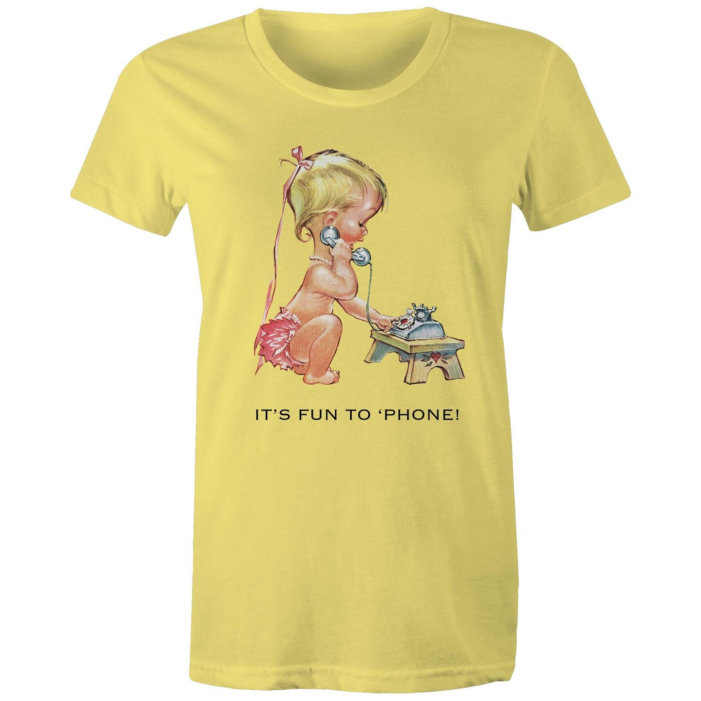 Women's t-shirt - Baby using Telephone (Free shipping)
