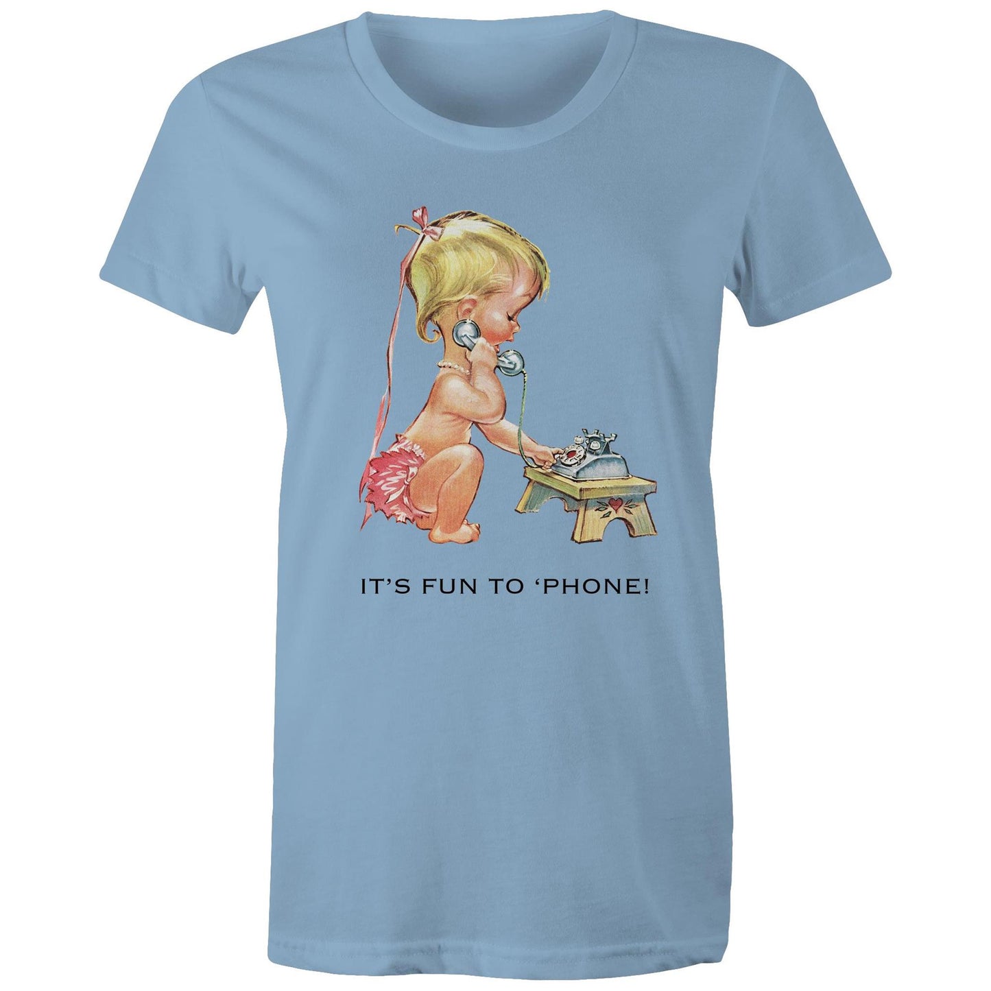 Women's t-shirt - Baby using Telephone (Free shipping)