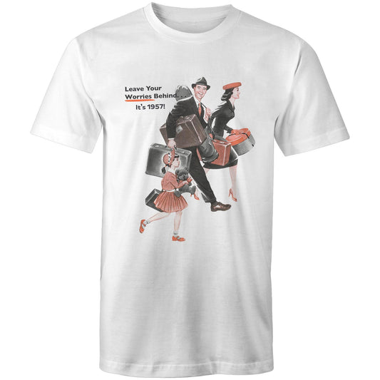 Mens T-Shirt - Leave Your Worries Behind. It's 1957! (Free Shipping)