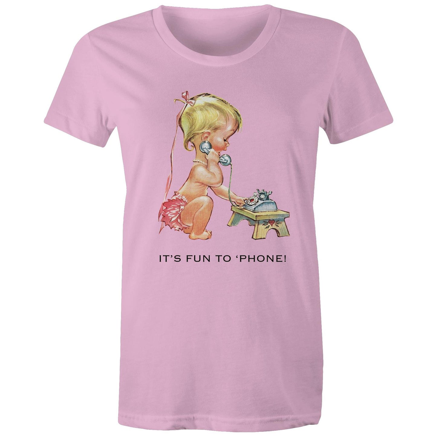 Women's t-shirt - Baby using Telephone (Free shipping)