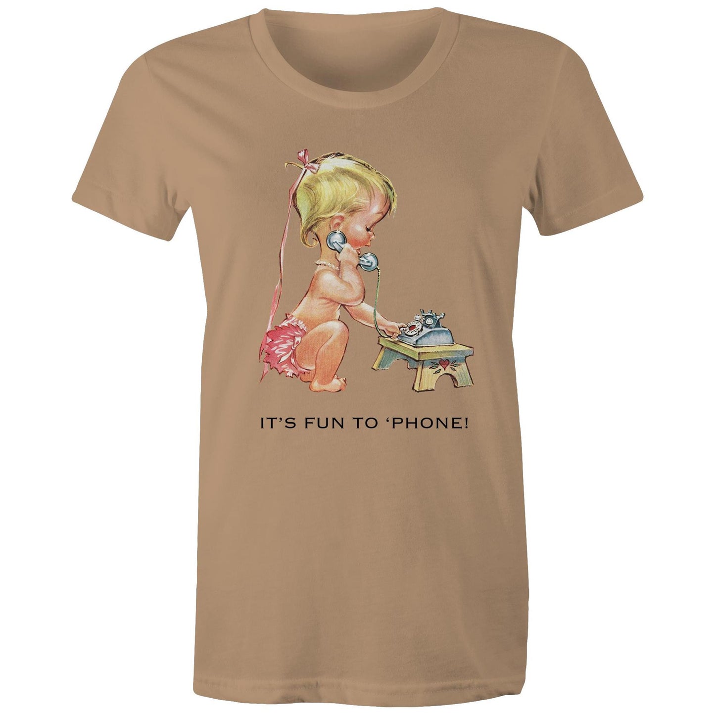 Women's t-shirt - Baby using Telephone (Free shipping)