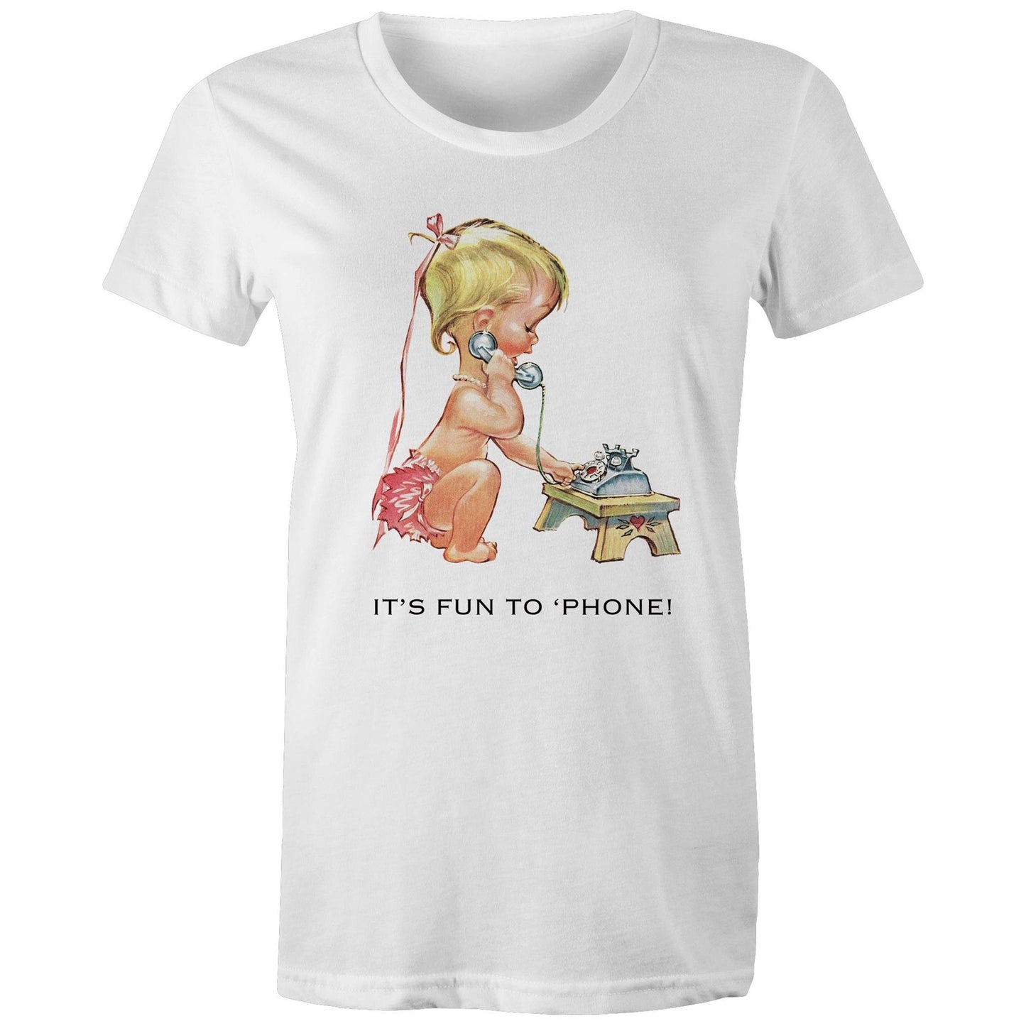 Women's t-shirt - Baby using Telephone (Free shipping)