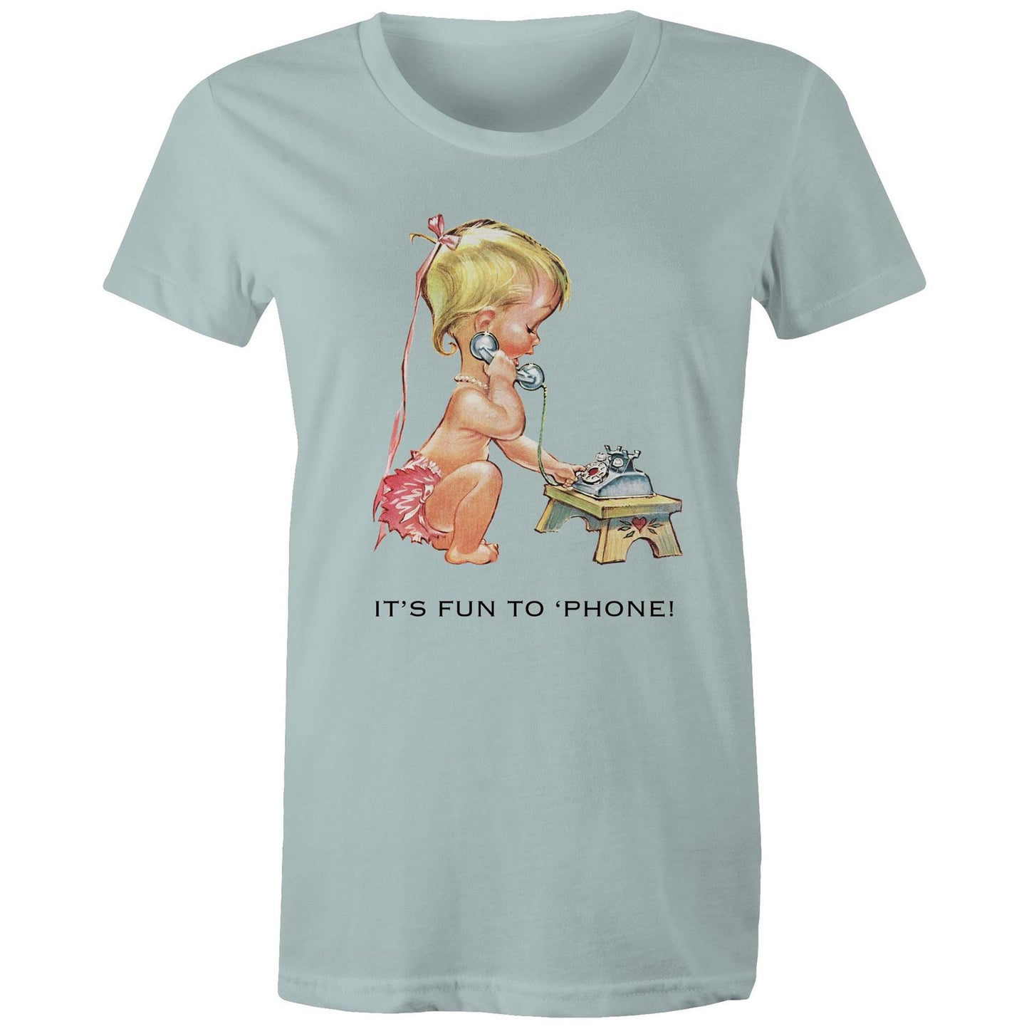 Women's t-shirt - Baby using Telephone (Free shipping)