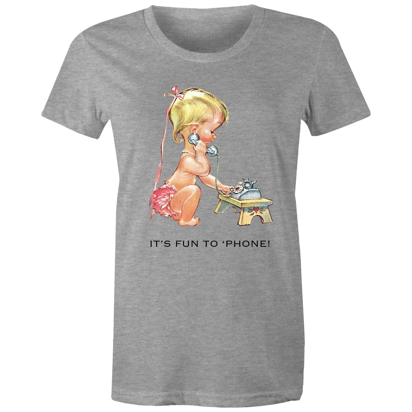 Women's t-shirt - Baby using Telephone (Free shipping)