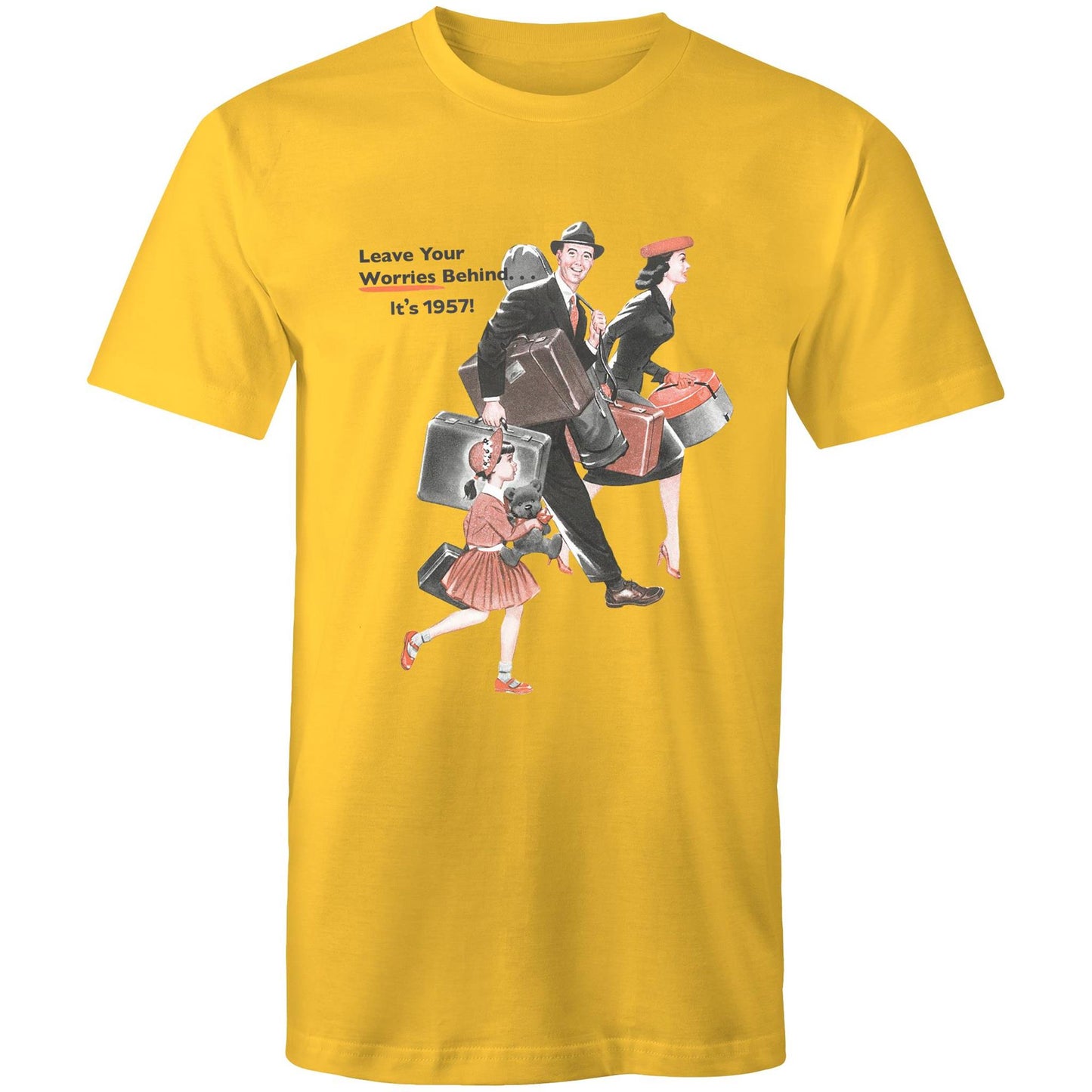 Mens T-Shirt - Leave Your Worries Behind. It's 1957! (Free Shipping)