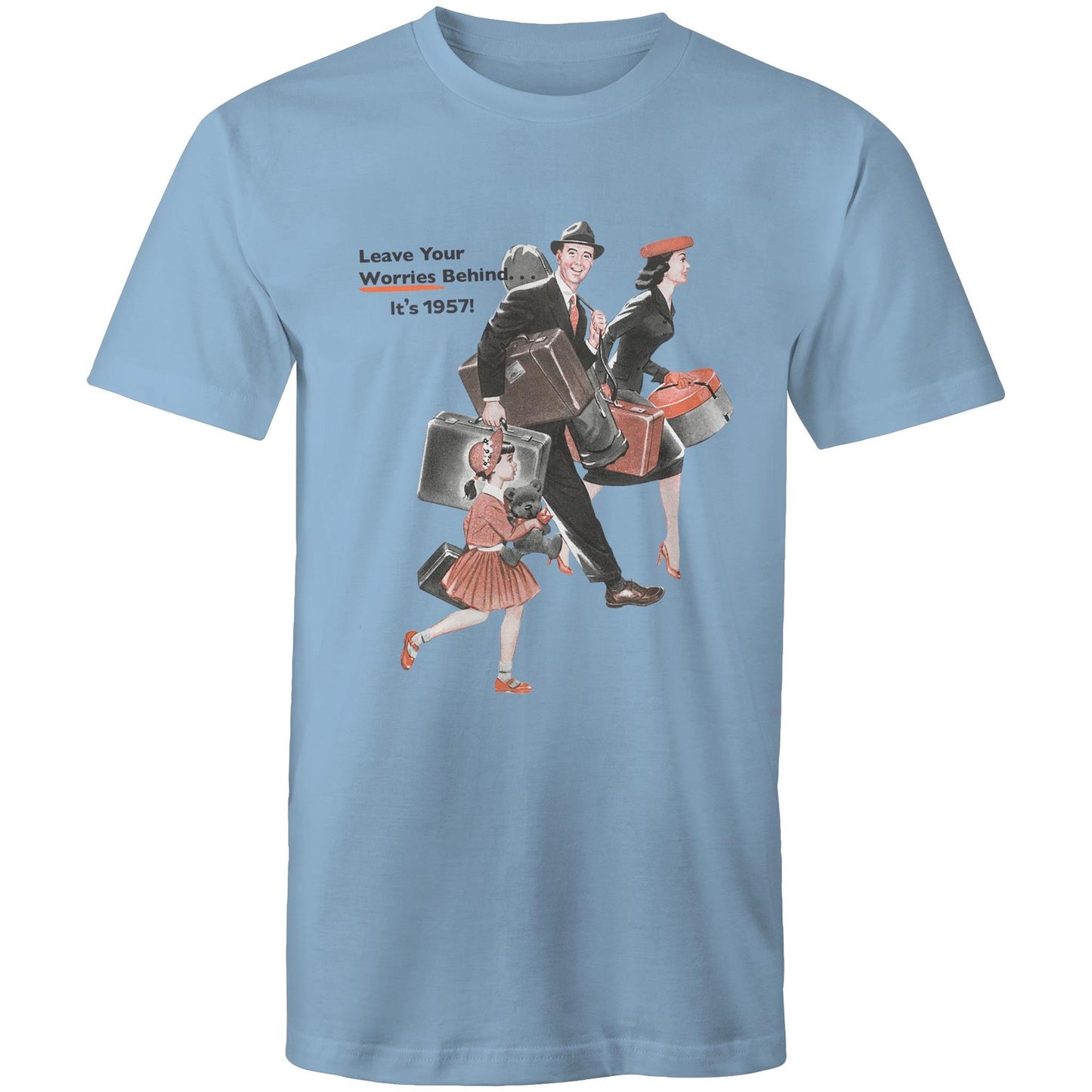 Mens T-Shirt - Leave Your Worries Behind. It's 1957! (Free Shipping)