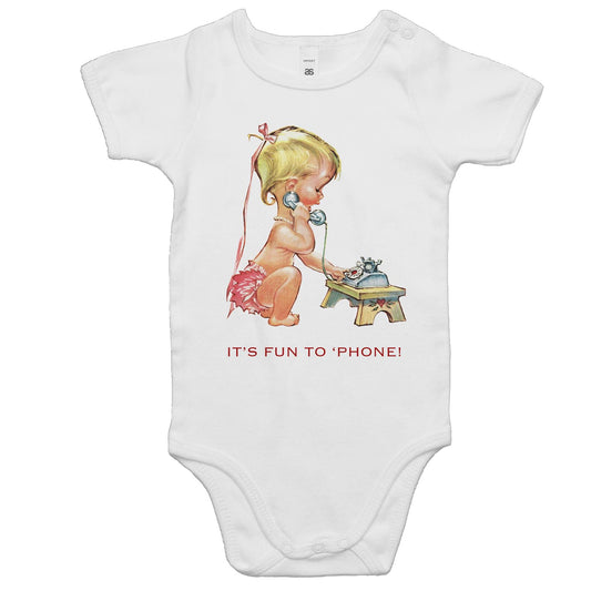 Baby Onesie Romper - It's Fun to Phone (Free shipping)