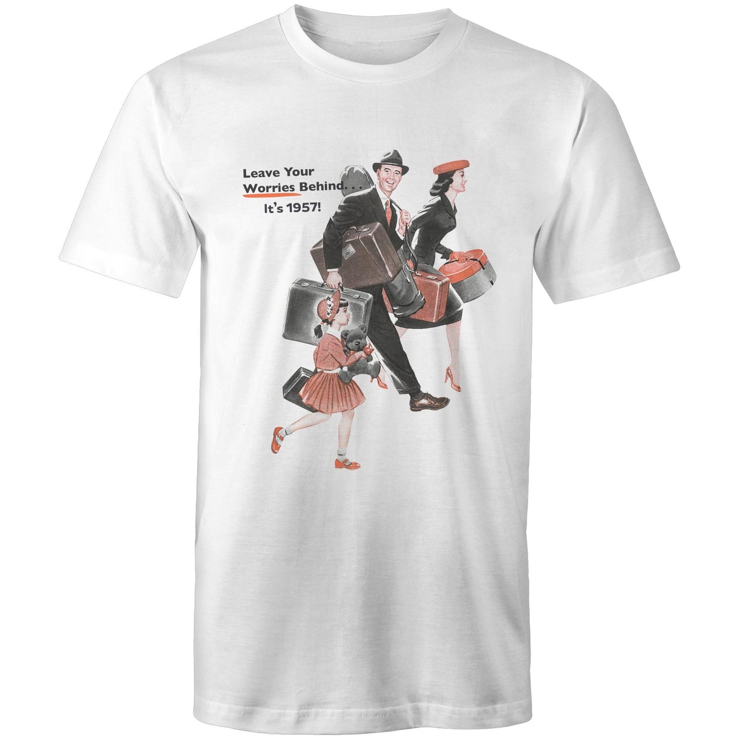Mens T-Shirt - Leave Your Worries Behind. It's 1957! (Free Shipping)