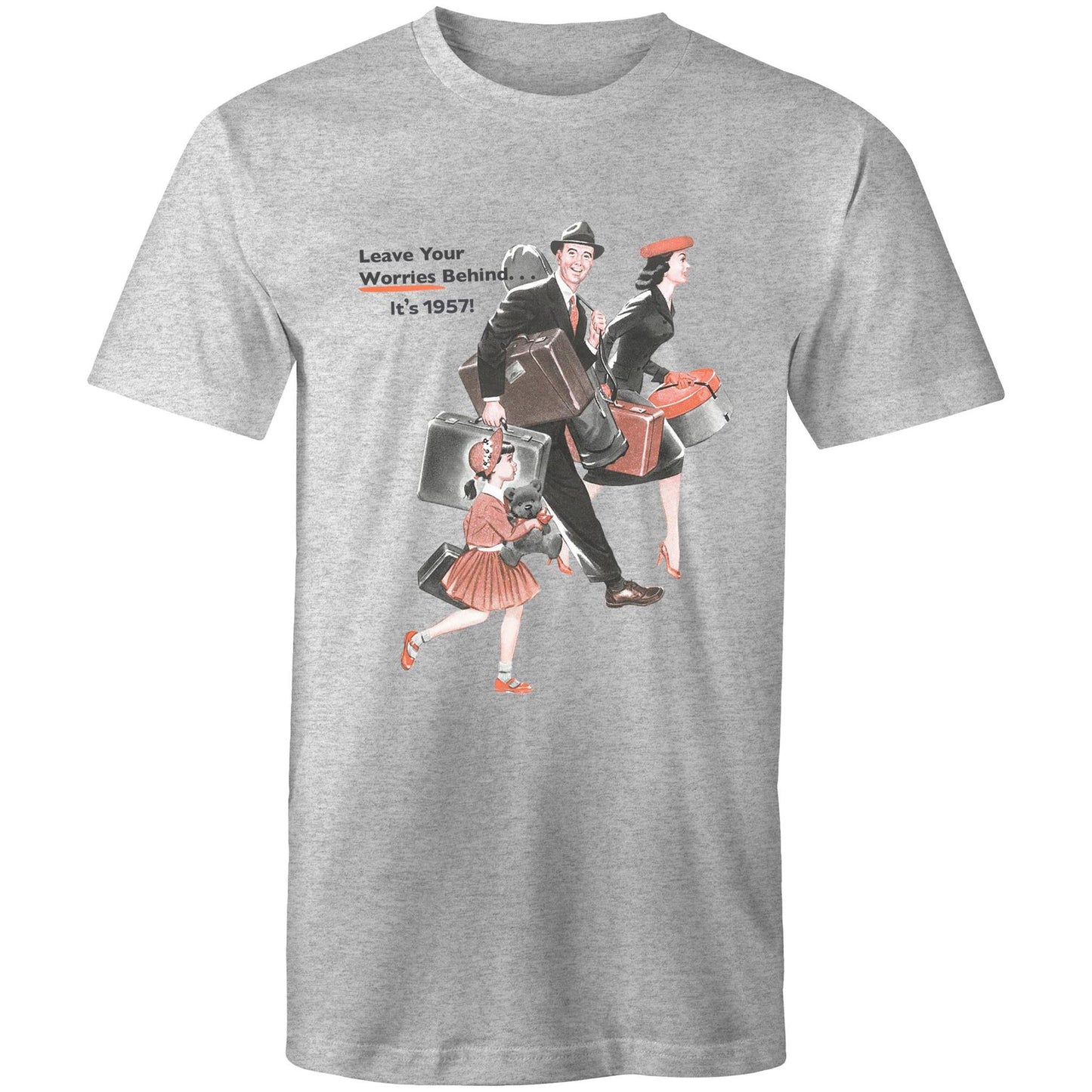 Mens T-Shirt - Leave Your Worries Behind. It's 1957! (Free Shipping)
