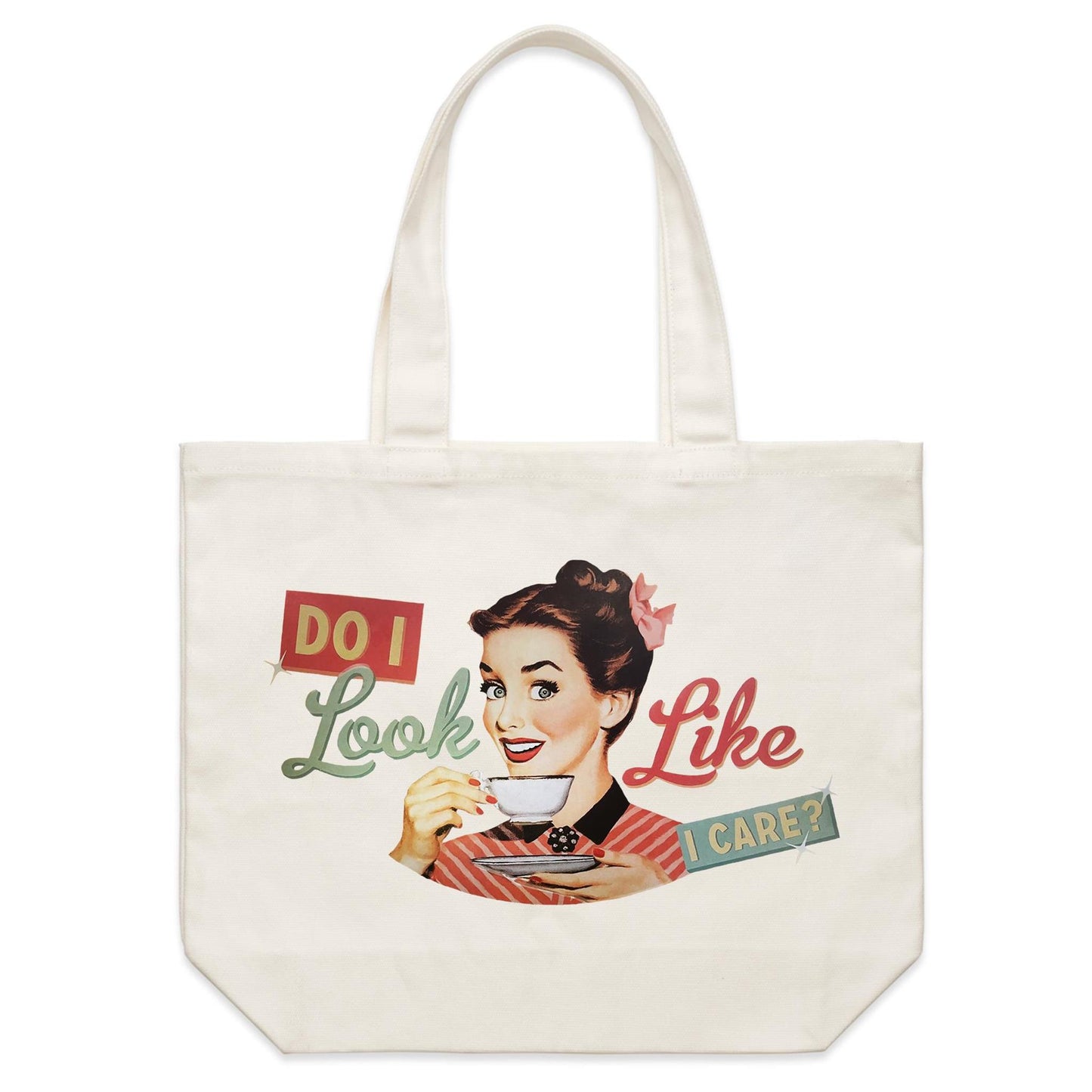 Shoulder Canvas Tote Bag - Do I Look Like I Care