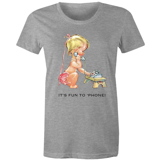 Women's t-shirt - Baby using Telephone (Free shipping)